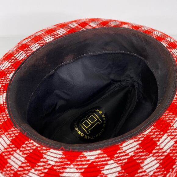 Vintage Paul Bear Bryant Original Houndstooth Hat Crimson 7 1/8 Alabama Football - Picture 9 of 15